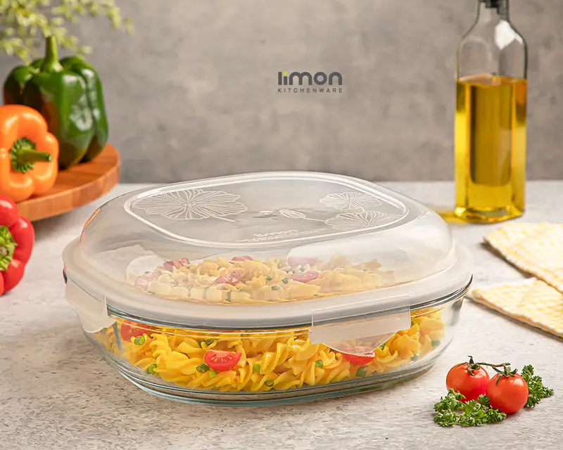 2025-C ظرف سرو بیضی درب دار2/75لیمون 2025 - تصویر 1